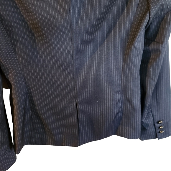 Calvin Klein size 4 blue striped long-sleeve button-down Blazer Suit  Jacket - Picture 9 of 10